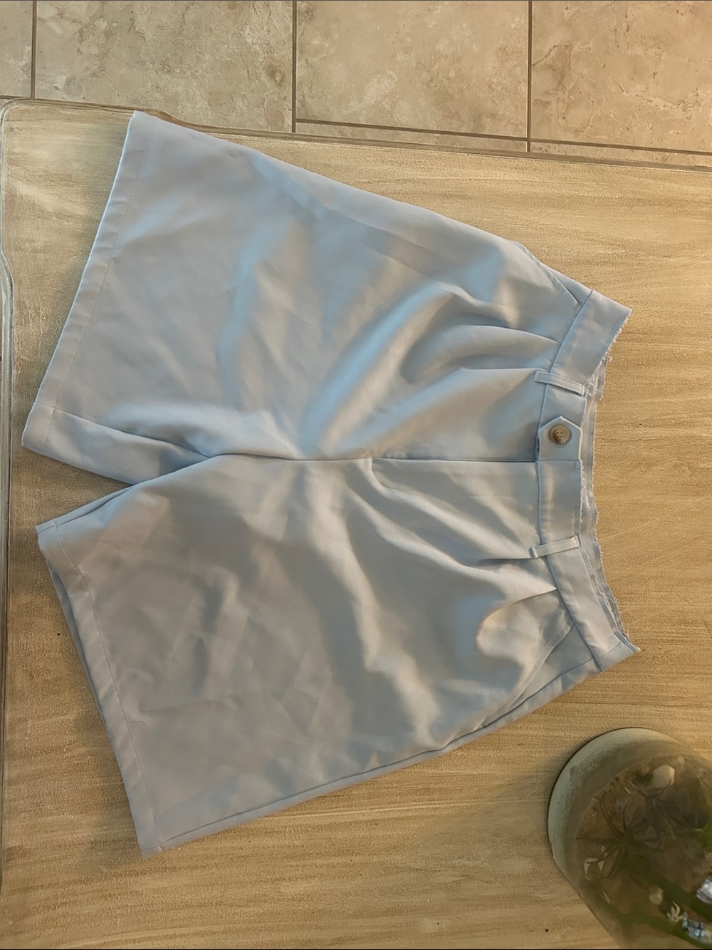 Light Blue Women's High-Waist Tailored Shorts
